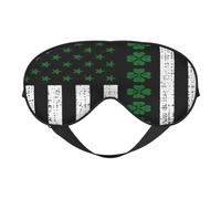 Green American Flag 14 Green American Flag Sleep Masks Adjustable Strap Soft Eye Mask for Women Men Travel Work Home