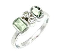 Green Amethyst Gemstone Silver Plated Ring Women Jewelry C1152AL_T 1/2