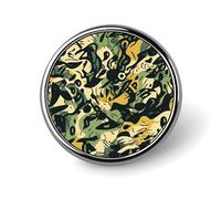 Green And Black Pattern Lapel Pin Durable Metal Round Brooch Pins Lightweight & Elegant Badge for Shirts, Jackets, Backpack & Gifts