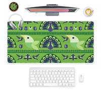 Green and Blue Hummingbirds Desk Pad Mouse Mat XXL with Non-Slip Rubber Base Smooth Face Mouse Pad XXL 80X40 CM Mousemat Desk Decor Accessories Gift Mousepad Large for School Home Office Gaming