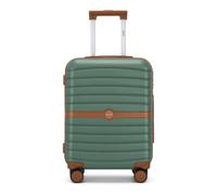 (green and brown, 20) KONO 20+24+28Inch ABS/PC Striped Design with Cabin Suitcase Set