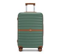 (green and brown, 24) KONO 20+24+28Inch ABS/PC Striped Design with Cabin Suitcase Set