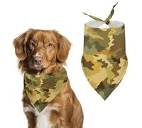 Green And Brown Camouflage Dog Bandanna Adjustable Pet Triangle Kerchief Scarf for Cat And Dog