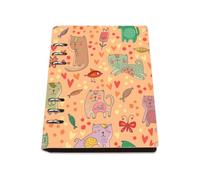 Green and Brown Cats A5 Notebook, Pu Leather A5 Notebooks, Lined Paper Notebook Lined 180Pages/90Sheets, Notes Book for Writing, Work Book for Meeting, Revision Supplies Women Man