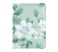 Green and FLOWERs Leather passport book holder for travel Vaccine Card Holder Cover Combo Document Organizer Holder Accessories for men Ultra Slim
