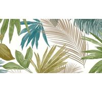 Grandeco Wild Palm Green Teal & Copper Metallic Textured Wallpaper 10m x 53cm, Green