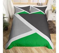 Green And Gray Comforter Cover Geometric Triangle Duvet Cover Single Patchwork Geometry Bedding Set Rustic Home Room Decor Simple Modern Abstract Quilt Cover With Zipper 1 Pillow Case