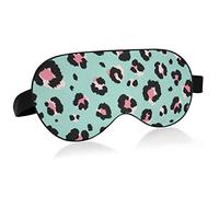 Green and Pink Leopard Print Sleep Eye Mask, Sleeping Mask & Blindfold with Elastic Headband Soft Comfort Eyeshade Sleep Cover for Travel Yoga Nap