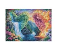 Green And Red Wings over Valley 300 Piece Complete Jigsaw Puzzle Set Teens Beginners Educational Challenge Puzzle Fans Group Play Anniversary Cardboard 300 PCS