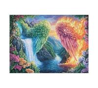 Green And Red Wings over Valley 500 Pieces Classic Jigsaw Puzzle Puzzle for Adults Concentration Training Wall Art Mental Exercise Halloween Thick Cardboard 500 PCS