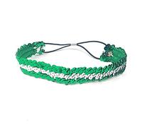 Green and Silver Womens Sequin Polyester Head Tie Hair Band 38cm x 3cm