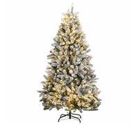(green and white, 180 cm) vidaXL Artificial Hinged Christmas Tree Artificial Tree LEDs and Ball Set
