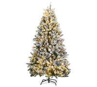 (green and white, 210 cm/ with LEDs & rose gold balls) vidaXL Artificial Hinged Christmas Tree Artificial Tree LEDs and Ball Set