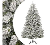 vidaXL Artificial Hinged Christmas Tree with Flocked Snow 270 cm, White