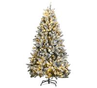 (green and white, 270 cm/ with LEDs & rose gold balls) vidaXL Artificial Hinged Christmas Tree Artificial Tree LEDs and Ball Set