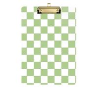 Green and White American Plaid Acrylic menu Holder clipboard Standard Letter A4 Size Plastic for Nursing Student Trade Quest Gold 12x9in Tabla para escribir