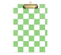 Green and White American Plaid Acrylic Nursing Binder clipboard Standard Letter A4 Size Acrylic Cute for Classroom Supplies for Teachers high School Gold 12x9in Tablas para escribir