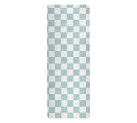 Green and White American Plaid folding yoga mat travel for outdoor printed, non slip, towel for yoga mat with carrying bag tapete para ejercicio 71x26 inches