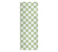 Green and White American Plaid hot yoga mat towel for floor workouts printed, non slip, nonslip yoga towel and bag tapete para ejercicio 71x26 inches