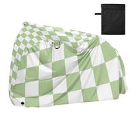 Green and White American Plaid Waterproof Covers for Bike with Lock Holes Anti Dust Rain Snow UV Storage Mountain Road Electric Bike Cover Fits for Most forro para moto