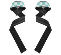 Green and White American Plaid Weight Lifting Straps 26" Power Workouts Deadlift Straps Women for Weightlifting, Gym, Deadlift, Workout venda para muneca de la mano