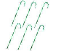 Green and White Candy Cane Ornaments - 6 PCS - Christmas Tree Hanging Decorations - Home and Garden Xmas Decor - 20 cm - by TRIXES