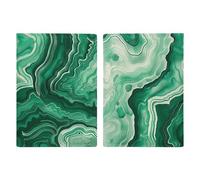 Green And White Ink Leather Passport Holder Handmade Passport Cover with Card And Ticket Slot Easy Access Passport Case Passport Wallet Passport Holder for Women And Men, style, 20.3x13.8cm