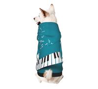 Green And White Piano Keys Print Dog Hoodie Sweatshirt For Small Dogs, Warm, Soft And Breathable Pet Clothes, Easy To Wear Jumper For Winter And Fall Warm