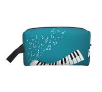 Green and White Piano Keys Print Travel Bag Toiletry Makeup Organizer for Women and Men, Large Capacity for Cosmetic, Accessories, Toiletries, Shampoo, and Essentials