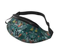 Green Animals Waist Bag Bumbags for Men Women, Print Polyester Waist Pack for Travel Walking Sport with Adjustable Strap