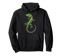Green-anole Animal Portrait Graphic Illustration Pullover Hoodie