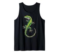 Green-Anole Animal Portrait Graphic Illustration Tank Top