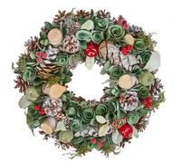 Green Apple Christmas Wreath Large Front Door Wall Hanging Pine Cone Winter Garland Ornament