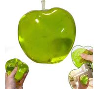 Green Apple Squishy Stress Ball Fidget Toy, Apples Squishys Stress Ball, Slushy Apples Zero Bounce-Back Squishy Fidget Toy, Calming Anxieties Sensory For Office Home Travel (Green)