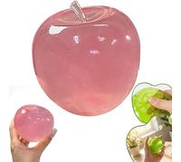 Green Apple Squishy Stress Ball Fidget Toy, Apples Squishys Stress Ball, Slushy Apples Zero Bounce-Back Squishy Fidget Toy, Calming Anxieties Sensory For Office Home Travel (Pink)