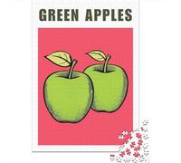Green Apples Pop Art Kitchen Poster 1000 Piece Jigsaw Puzzle for Adults, 52x38cm/1000pcs, Quiet Home Activity, Evening Leisure And Year-Round Leisure