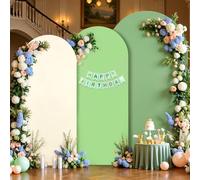 Green Arch Backdrop Cover Set of 3-4ft, 5ft, 6ft Arch Covers Stretchy Backdrop Spandex Arch Stand Covers for Birthday Party Baby Shower Wedding Bridal Shower Banquet Photo Background Decorations