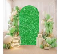 Green Arch Cover 6ft Sequin Arch Background Cover Party Arch Cover Backdrop Fabric for Summer Birthday Party Baby Shower Ceremony Banquet Decoration