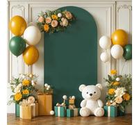 Green Arch Wall Backdrop Emerald Round Top Arch Frame Cover 2-Sided Fit Backdrop Stand for Wedding Bridal Shower Engagement Jungle Birthday Decoration