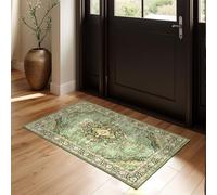 Green Area Rug Entryway Rugs for Bedroom Bathroom Kitchen - 2x3 Small Soft Rugs Low Pile Keep Off Rug Carpet Washable Rug Oriental Indoor Boho Area Rug Cute 2x3ft