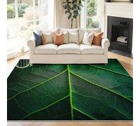 Green Area Rugs 40 x 60 cm, Zen Fresh Plants Green Leaves Textures Washable Rug for Coffee Table, Home Office Chair, Non-Slip Durable Entrance Carpet, Indoor Area Rug for Dining Room