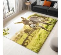 Green Area Rugs Animal Cute Donkey Machine Washable Area Rug 60 X 90 Cm Soft Fluffy Non-Slip Short Pile Carpet For Living Room Bedroom Dining Room Kitchen Office & Nursery,Green 1,160 X 230 Cm