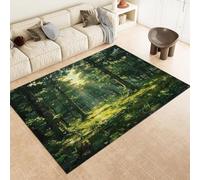 Green Area Rugs Colored Green Forest Machine Washable Short Pile Area Rug 60 X 90 Cm Non-Slip Indoor Floor Mat For Living Room Bedroom Office Kitchen & Hallway Decor,80 X 150 Cm