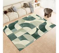 Green Area Rugs Geometric Abstract Graphics Washable Rug 80 X 150 Cm Non-Slip Soft Accent Carpet For Living Room Bedroom Home Office Kitchen Decor,120 X 170 Cm