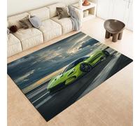 Green Area Rugs Green Sports Car For Cars Short Pile Soft Rugs 60 X 90 Cm Washable Indoor Non Slip Floor Mat For Living Room Bedroom Office Kitchen Decor,60 X 90 Cm