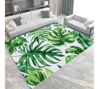 Green Area Rugs Palm Leaf Plant Leaf Washable Rug 160 X 230 Cm Non-Slip Soft Accent Carpet For Living Room Bedroom Home Office Kitchen Decor,60 X 90 Cm