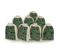 Green Army Digital Camouflage 8 PCS Muslin Bags with Drawstring Sachet Bags Empty Small Cotton Drawstring Bag Muslin Reusable & Washable Cotton Bag for Herb Spice Candy Soap Jewelry Wedding Gift Pouch