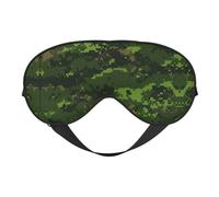 Green Army Digital Camouflage Breathable Adjustable Eye Mask Effective Shading Blindfold for Sleeping with Elastic Strap