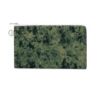 Green Army Digital Camouflage Coin Purses with Zipper, Personalized Zero Wallet for Shopping, Small Makeup Pouches Bag for Travel, Card Organizer Case, Portable Canvas Change Purses