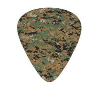 Green Army Digital Camouflage Guitar Plectrums, 12 Pcs Lightweight Guitar Plectrums, 0.46mm/0.71mm/0.96mm Thickness For Acoustic Guitar Acoustic Electric Guitar Ukulele Bass